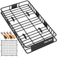 thumbnail image 1 of Mockins 64"x39"x6" Extendable Rooftop Cargo Carrier for Top of Vehicle | Weatherproof Heavy Duty Roof Rack Basket | 250Lbs Cap Car Topper Luggage Waterproof Set w/Accessories, 1 of 4