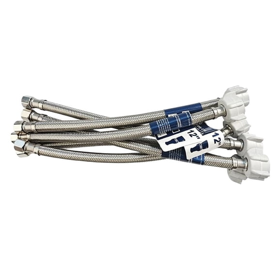 Krydros 12 inches Braided Stainless Steel Toilet Water Supply Lines, 6-Pack