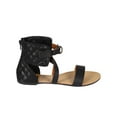thumbnail image 2 of Bumper CC43 Women Leatherette Open Toe Quilted Strappy Flat Sandal, 2 of 4