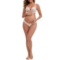 thumbnail image 2 of INSPIRE CHIC Women's Mid-Waisted Tummy Support Maternity Briefs Hi-Cut Seamless Comfortable Underwears 3 Packs M 1 Pink 1 Beige 1 Apricot, 2 of 4