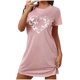 thumbnail image 2 of Camisón corto de mujer, vestido de largo medio con estampado de moda, camisón corto extragrande de mujer, camisón de manga corta con estampado de pecho a la moda, camisón de mujer, 2 of 6