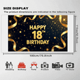 thumbnail image 6 of LUUFILx Elegant 18th Birthday Backdrop Banner Photography Props Party Supplies Decorations Happy Birthday Celebration Background Decors, 6 of 9