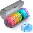 thumbnail image 1 of Organizador de pastillas AM PM - Organizador de pastillas semanal de 7 días con 14 compartimentos, organizador de medicamentos para caja de viaje - Diseño a prueba, 1 of 5