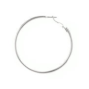 Time and Tru Adult Womens Silver Tone Large Metal Hoop Earring