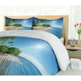 thumbnail image 5 of Ambesonne Tropic Duvet Cover Set, Suuny Ocean Palm Trees, King, White Green Blue, 5 of 6