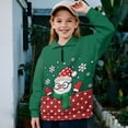 thumbnail image 3 of COEQINE Youth Girls Sweatshirt Pullover, Quarter Zip Long Sleeve Loose Fit Sweatshirt Tops, Soft Polyester Fall Outfits with Collar for Ages 7-8, Snowman Polka Dot Green Red, 3 of 7