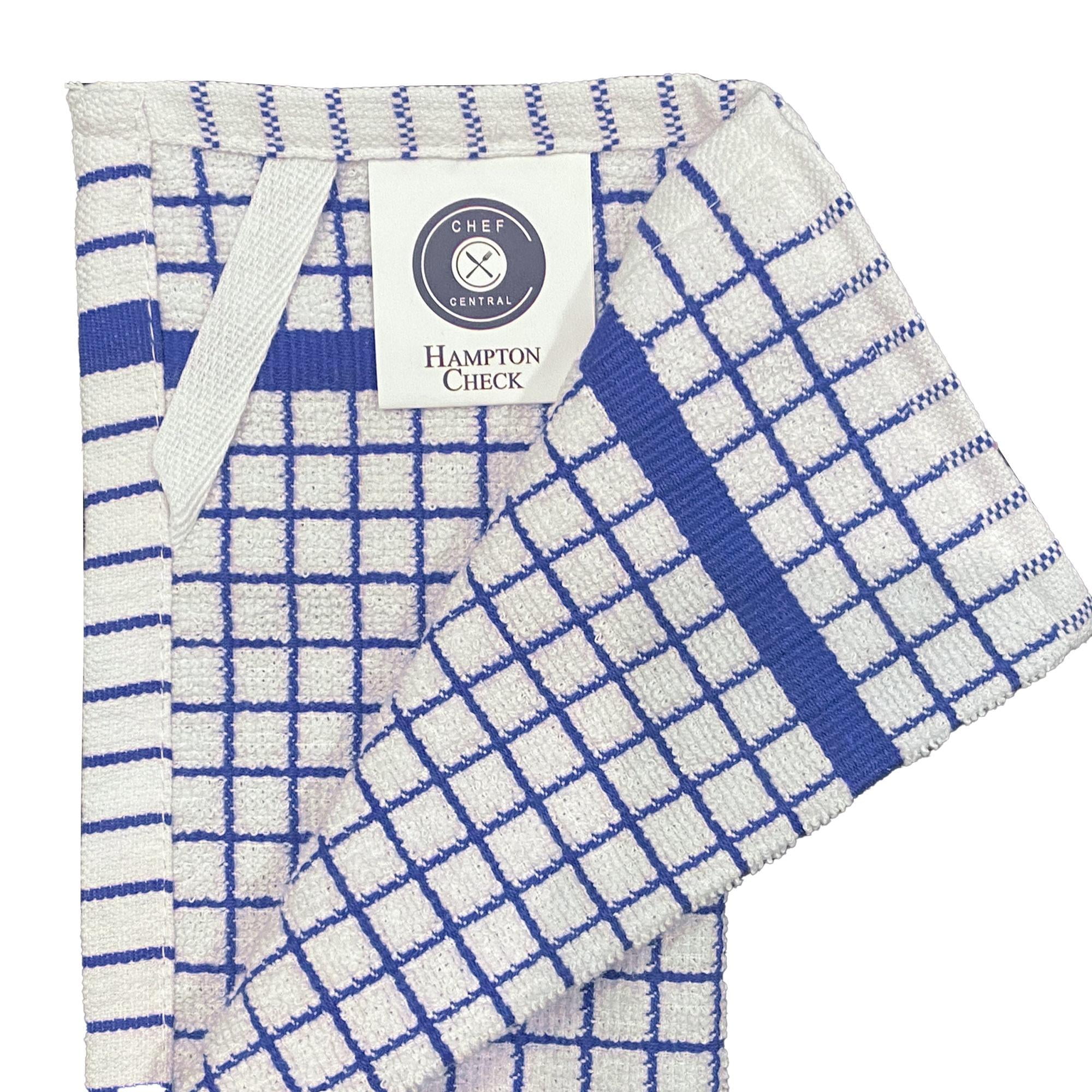 Hampton 16-Piece Check Dishcloth Set in Blue