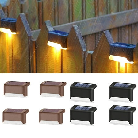 

PIYU LED Solar Lamp Outdoor Garden Landscape Step Deck Lights Balcony Fence Lights IP65 Stair Wall Lights Pathway Yard Steps Lamps
