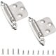 thumbnail image 1 of Door Hinges, 1 Pair Hinges for Cabinet,Cupboard,Wardrobe Doors (Silver), 1 of 5