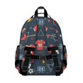 thumbnail image 3 of Football and Rugby Navy Pattern Cute School Backpack Bag for School with Padded Back and Adjustable Shoulder Straps 15.25"x11.5"x5.25", 3 of 5