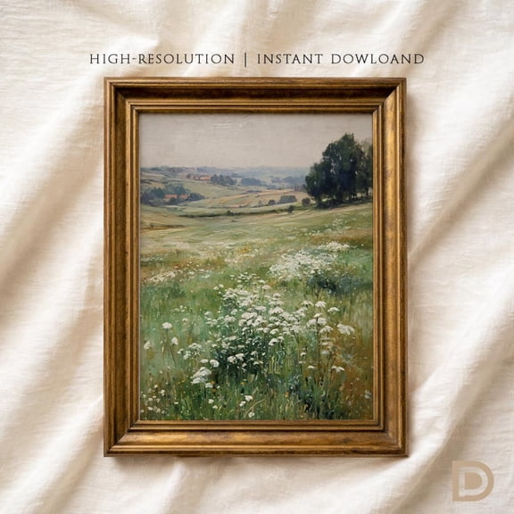 Neutral Summer Meadow Wall Art Print