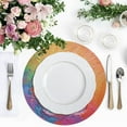 thumbnail image 4 of Colorful Dog Paw Print Black Round Placemats Plate Mats 15 Inch Non-Slip Heat Resistant Washable PVC Set Indoor for Kitchen Dining Table 1PC, 4 of 6