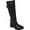 Black, variant on Journee Womens Bite Stacked Heel Riding Boots