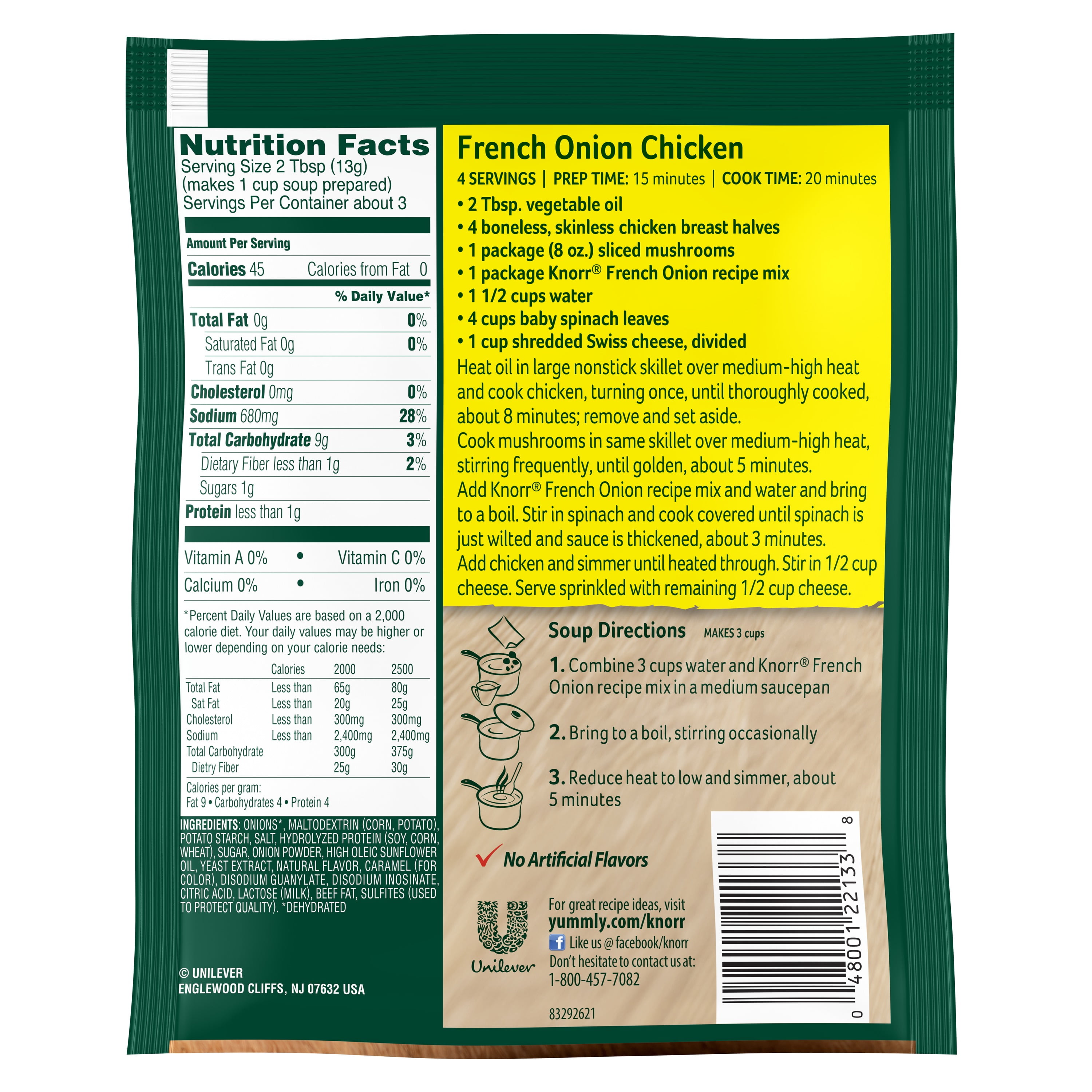 Lipton Onion Soup Mix Ingredients Nutrition Runners High Nutrition