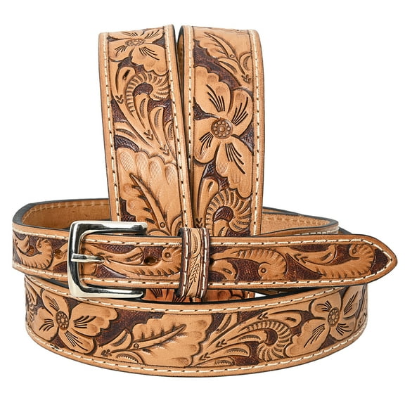 BE BAR H EQUINE Western Genuine Leather Men And Women Belt Floral
