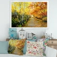 thumbnail image 3 of Designart 'Path Through The Autumn Woods Along River' Traditional Framed Art Print, 3 of 4