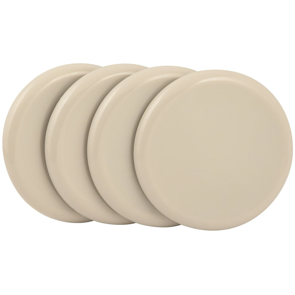 Super Sliders 31/2" Round Plastic Furniture Sliders Beige, 4 Pack