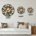 thumbnail image 4 of Designart 'Blue and Gold Cubes' Mid-Century Modern Wood Wall Clock, 4 of 5