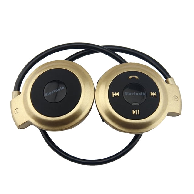 Sidaley Reproductor de MP3 Auriculares Bluetooth, auriculares deportivos inalámbricos Reproductor de MP3 con radio FM, auriculares estéreo Tarjeta TF Cables de audio/vídeo oro
