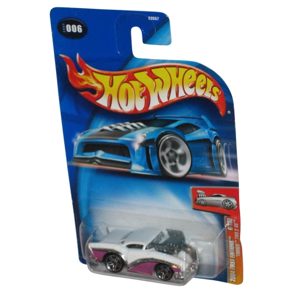 Hot Wheels 2004 First Editions 6/100 (2004) White & Purple Tooned Two 2 Go Car #006