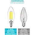 thumbnail image 6 of Luxrite 5W E12 Vintage Candelabra LED Dimmable Light Bulbs, 60W Equivalent 5000K Bright White, 550 Lumens, Blunt Tip, 6-Pack, 6 of 8