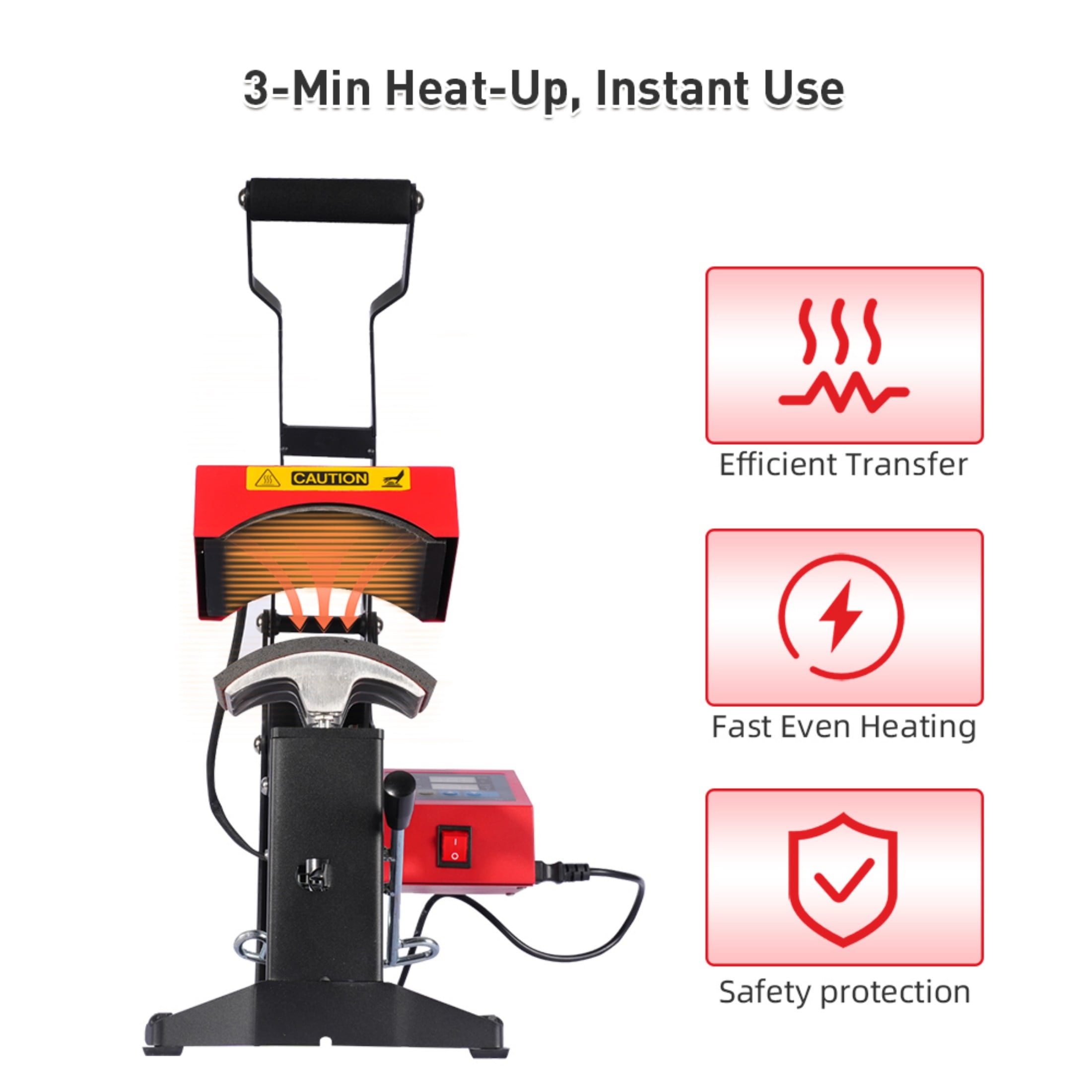3 in 1 Combo Heat Press Machine for Cap,Label,Cup