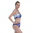 thumbnail image 4 of Pofeuu Astronauts Start Running Print Womens Bathing Suits Modest High Waisted Bikini Sets Cute Halter 2 Piece Swim Suit, 4 of 7