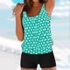 thumbnail image 2 of MKLEKYY Trajes De Baño Mujer Short Women High Waisted Bikini Sexy Push Up Two Piece Swimsuits Vintage Swimsuit Two Piece Retro Ruched High Waist Print Bikini Set, 2 of 6