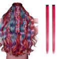 thumbnail image 1 of Lace Front Wigs Human Hair Color Card Wig Piece Long Straight Hair Single Card Two Piece Color Hair Extension Piece Gradient Hanging Ear Bleach Dyed Wig, 1 of 8