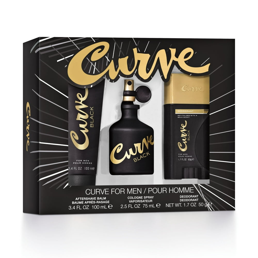 Curve Black Cologne Gift Set for Men, 3 pc