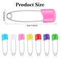 thumbnail image 3 of 100pcs Baby Safety Pins Plastic Head Cloth Diaper Pins for Cloth Diapers Safety Locking (7 Colors), 3 of 4