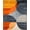 Burnt Orange Gray, Pattern 4, variant on ODIKA 5'x7' Washable Area Rug Easy Care, Non-Shedding, Pet Friendly, Abstract Brushstroke Asymmetric Block Interlocking Mid Century for Small Living Room, Bedroom