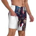 thumbnail image 2 of Balery Cool Patriotic Buffalo Cowboy Mens Swim Trunks Swim Shorts for Men Quick Dry Inseam Beach Shorts with Compression Liner Pocket-3X-Large, 2 of 9