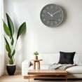 thumbnail image 3 of Unique Bargains Silent Non Ticking Wall Clock with Date and Temperature Grey, 3 of 6