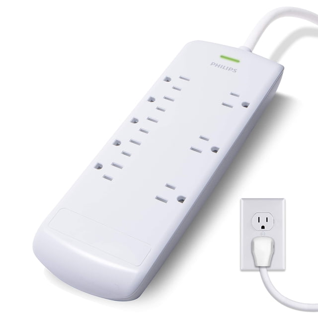 Protector de Sobretensión Regleta Philips SPP3086WB/37 8 Tomas