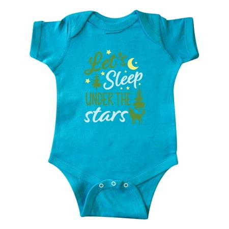 

Inktastic Adventure Let s Sleep Under the Stars with Moon and Wolf Gift Baby Boy or Baby Girl Bodysuit