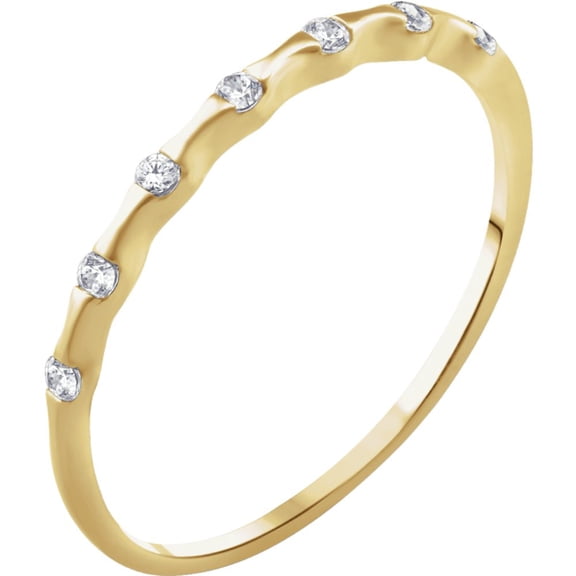 14k Yellow Gold Size 7 Polished .06 Dwt Diamond Stackable Ring Jewelry for Women