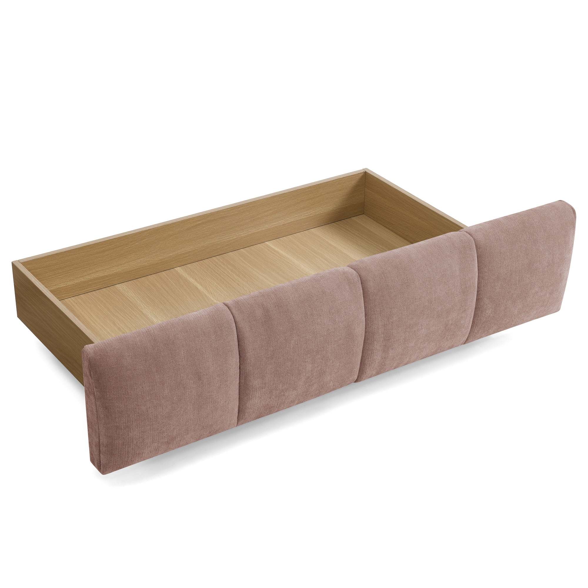 Howcool King Size Upholstered Platform Bed Frame with 4 Storage Drawers,Tufted Headboard,Chenille Low-profile Bed with Wooden Slats,No Box Spring Needed,Pink