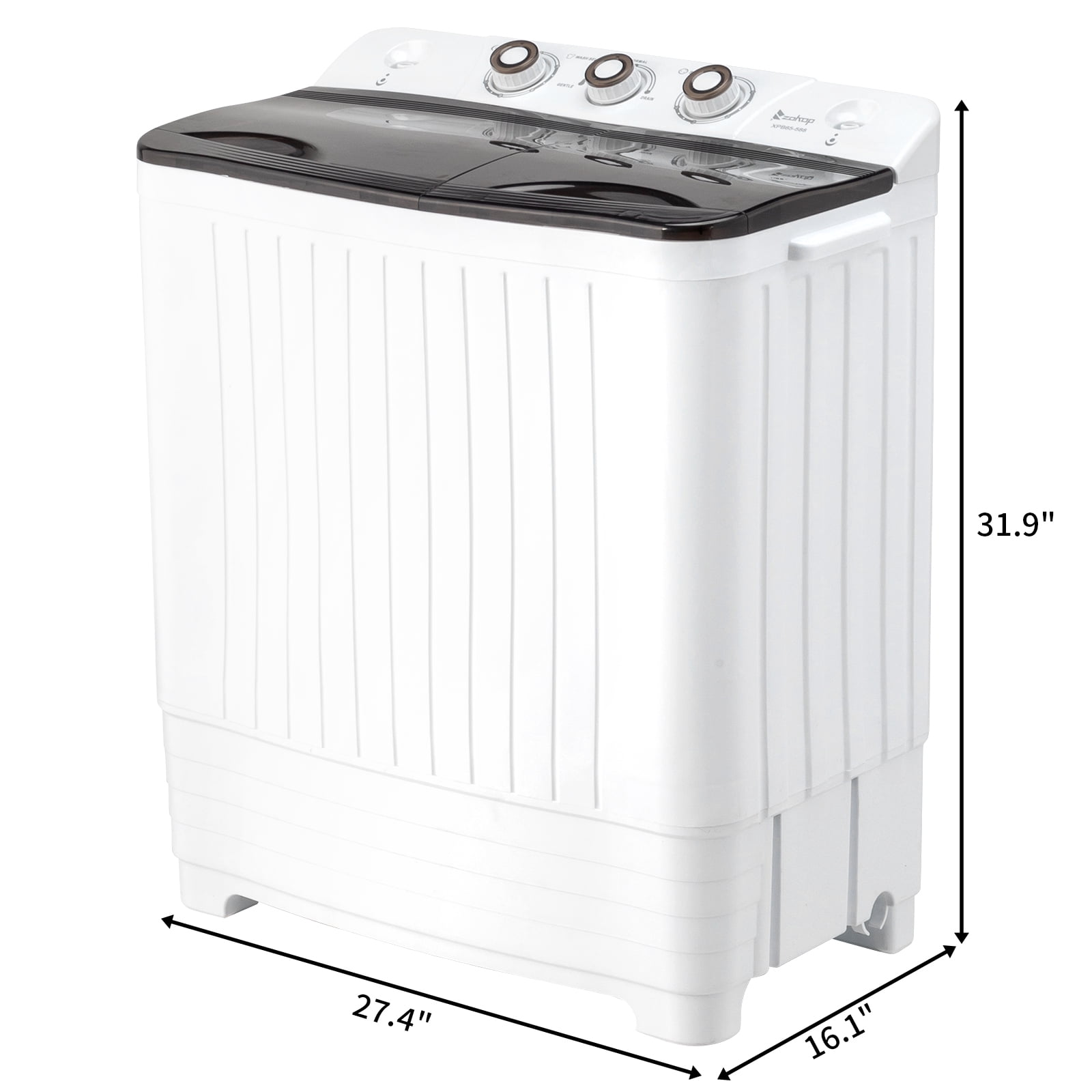 UbesGoo Compact Twin Tub Portable Mini Washing Machine 20lbs Total Washing Machine W/Drain Pump
