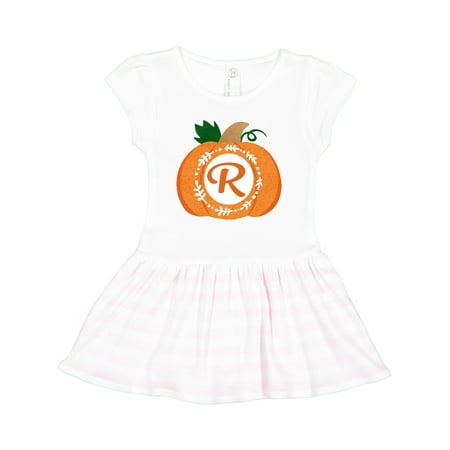 

Inktastic Monogram Letter R Pumpkin Gift Toddler Girl Dress