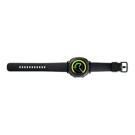 Samsung Gear Sport SM R600 43 mm black smart watch with strap silicone black band size L display 1.2 4 GB Wi Fi NFC Bluetooth 2.36 oz Walmart