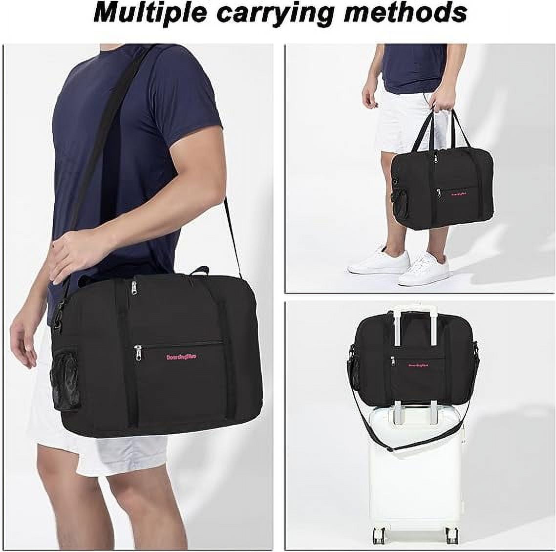 16" Personal Item Underseat Duffel Bag W Pillow for Allegiant Airlines - (Black)