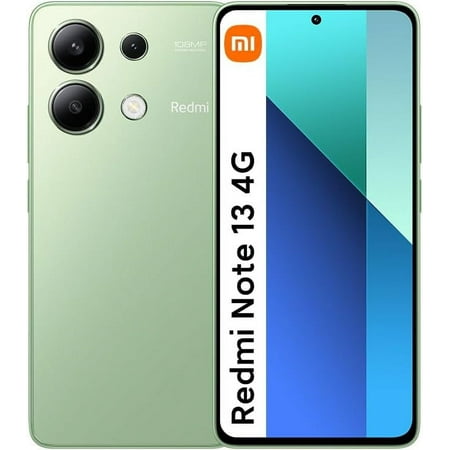 Xiaomi Redmi Note 13 4G LTE (128GB + 6GB) 6.67" 108MP Triple (Tmobile Mint Tello & Global) Global Bands Unlocked (Mint Green Global ROM)