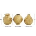 thumbnail image 3 of DecMode 5"W, 6"H Abstract Small Textured Gold Ceramic Vase with Varying Shapes and Patterns, Set of 3, 3 of 10