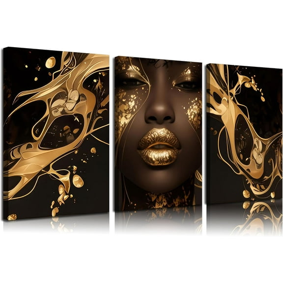 African American Canvas Wall Art Black Man Trend Wall Decor Pictures Fashion African Posters Prints for Bedroom Living Room Bathroom Office Home Decoration Prepare（Only canvas）