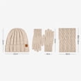 thumbnail image 5 of Wipya Winter Hat Gloves and Scarf Set for Women Fleece Lined Knit Ensemble Cozy Cold Weather Accessories Matching Outfit Beige, 5 of 6