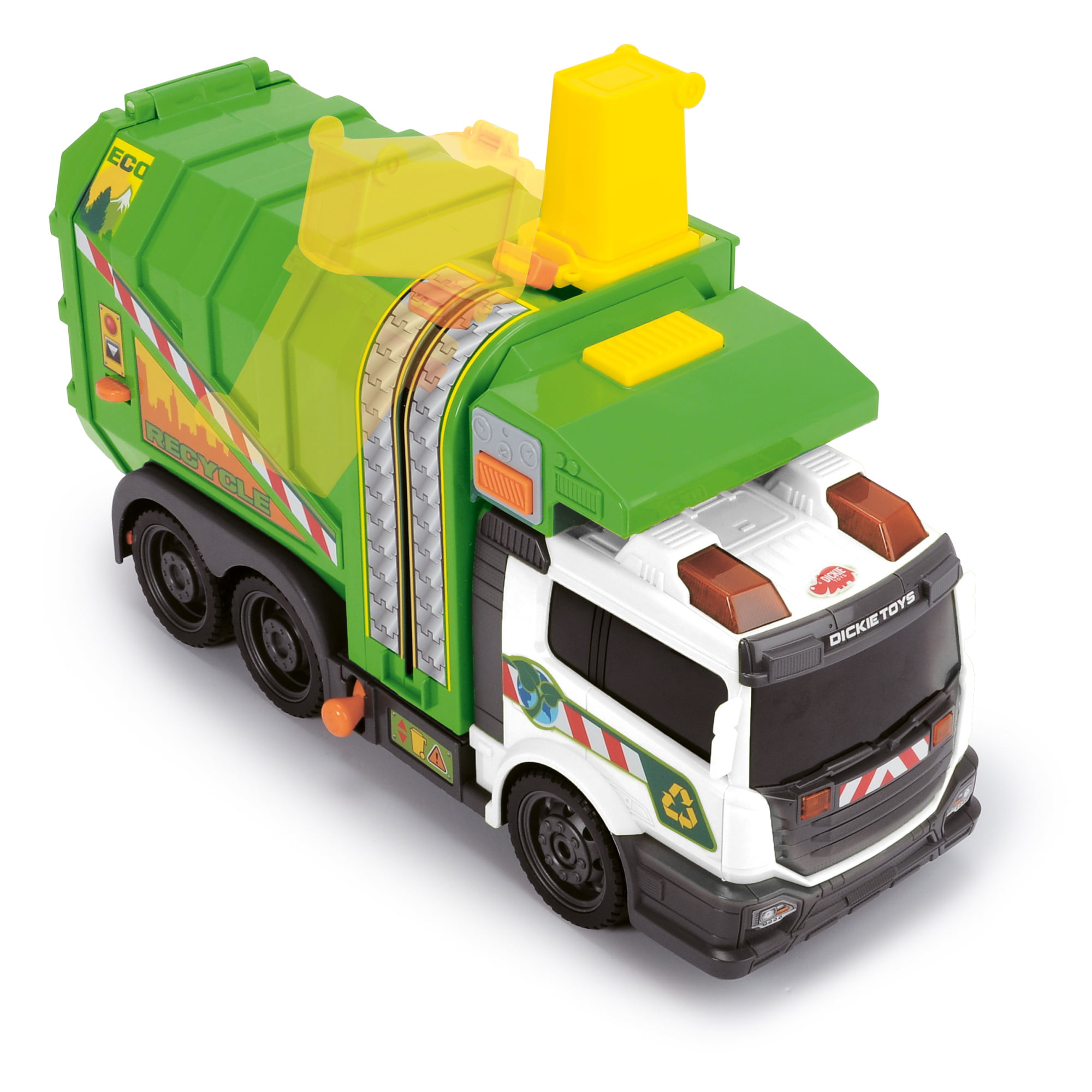 Dickie Toys 203308382 Garbage Collector batteriebetriebenes Poubelle Voiture avec Fonction Son et lumière 39 cm 