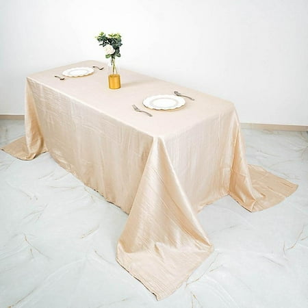 

Beige 90x132 in Metallic Crinkled Taffeta Rectangular Tablecloth