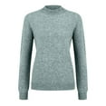 thumbnail image 7 of Knit Sweaters for Women Crewneck Loose Long Sleeve Winter Warm Wool Knit Pullover Tops Cozy Tunic Sweater Mint Green M, 7 of 7