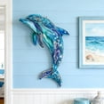 thumbnail image 7 of Ke1Clo Metal Wall Art Decor, 3D Dolphin Sculpture, Handcrafted Iron Wall Hanging, Modern Artwork for Living Room Bedroom, Colorful Door Wall Decor Gift, 7 of 7